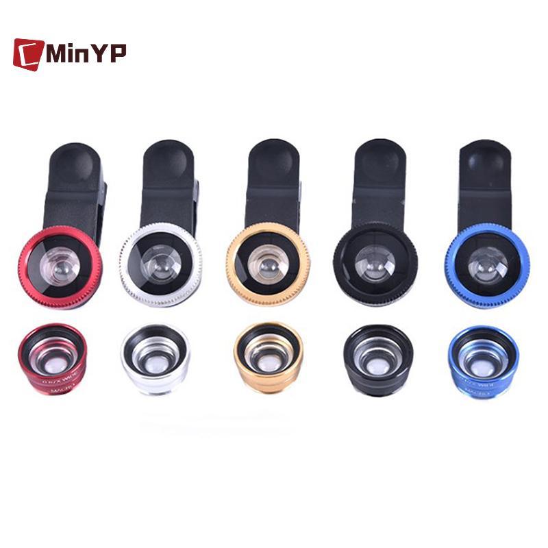 CMinYP 3In1 Ống Kính Điện Thoại Camera Chung Cho Điện Thoại Thông Minh Góc Rộng Ống Kính Mắt Cá Và Kẹp Macro Camera Bộ Cho Điện Thoại Di Động Đa Năng Vinh Quang
