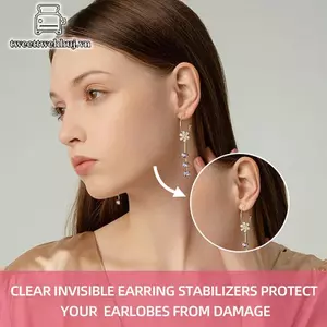 Miếng dán earlobe trong suốt Tweeduj - 10-500 miếng, bảo vệ chống căng thẳng từ bông tai nặng