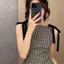 Mùa hèSlim-fit Áo Vest Không Tay Cho Nữ Với Hoạ Tiết Bow