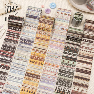 JIANWU Đảo Dệt Giấc Mơ Series Vintage Dệt Kim Họa Tiết Phong Cảnh Chất Liệu Cắt Băng Sáng Tạo DIY Tạp Chí Văn Phòng Phẩm