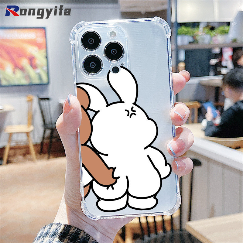 Ốp Điện Thoại Hình Gấu Thỏ Hoạt Hình Cho OnePlus 15 15R 13 13T 13R 13S Turbo 6 6V ACE 6 6T 5 Pro Ultra Racing Nord 6 5 CE5 5G 4G Vỏ Mềm Cặp Đôi Dễ Thương Trong Suốt