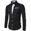 Áo sơ mi nam dài tay slim-fit, cổ đứng, màu sắc tương phản, thiết kế thời trang với nút bấm
