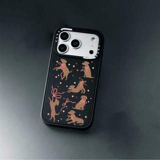 CASECASE X Puppy & Bow Case White Camera Ring Edition Matte Black Hard Hút Từ Tính Tác Động Dành Cho Apple IPhone 13 14 15 16 17 Pro Max Air Plus Có Hộp