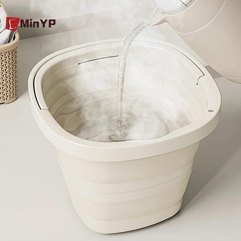 CMinYP Buet nước có thể gập lại Thùng gấp nhẹ để cắm trại du lịch Thiết kế chống rò rỉ có thể tái sử dụng vinh quang ngoài trời