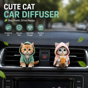 Máy làm mát không khí ô tô Kẹp lỗ thông hơi cho mèo dễ thương 2D Acrylic Kitten Khử mùi lâu trôi Dễ dàng lắp đặt Không hư hỏng cho ô tô SUV Xe tải MPV Đi lại hàng ngày Gia đình Du lịch Quà tặng lý tưởng cho phụ nữ Mèo L