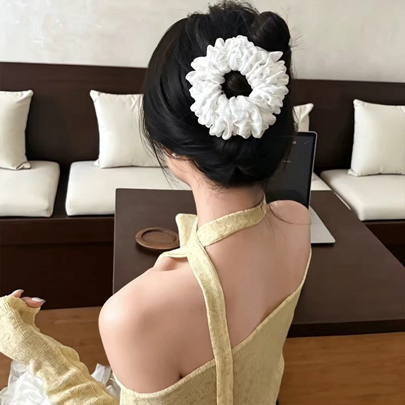 Không Đau Đầu Hoa Bud Donut Vuốt Tóc, Kẹp Tóc Phong Cách Scrunchie Vải Mềm, Giá Đỡ Đuôi Ngựa Chống Trơn Trượt Để Sử Dụng Hàng Ngày & Thường Ngày