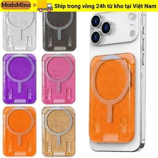 MODOMINO Cho Ví MagSafe, Hộp Đựng Thẻ Từ Tính Điện Thoại Đơn Giản Trong Suốt, Túi Đựng Thẻ Điện Thoại Chống Trầy Xước Màu Trơn Cho 17 / 16 / 15 / 14 / 13 / 12