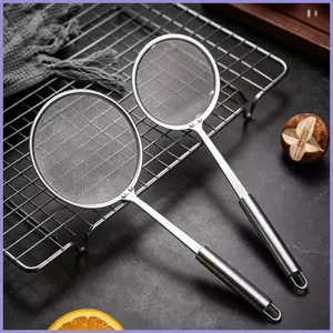 Muỗng Skimmer Mỡ 2 Miếng Thép Không Gỉ Tay Cầm Dài Tiện Ích Nhà Bếp Lọc Thực Phẩm Lưới Tách Dầu Cho mueadsyvn