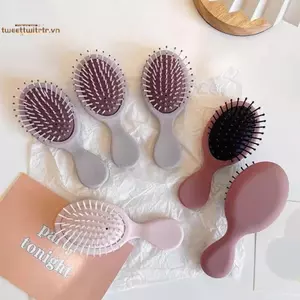 TRTR Mini Detangler Bàn Chải Tóc Máy Mát Xa Chống Tĩnh Túi Khí Tóc Ướt Và Khô Di Động Bàn Chải Tóc Salon Tạo Kiểu Phụ Kiện VN