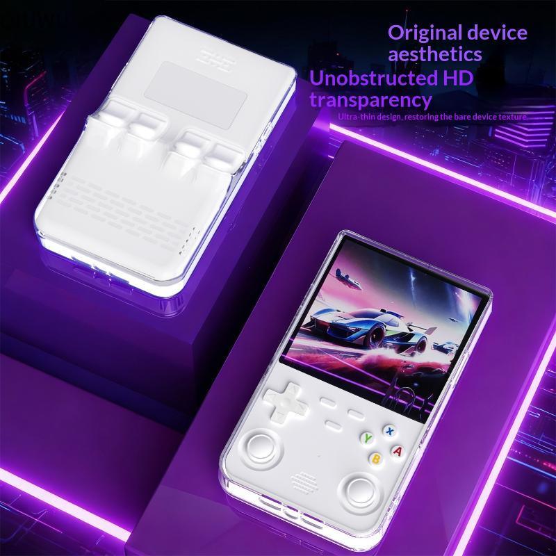 Hộp bảo vệ chống bụi trong suốt QIUWU Cầm tay R36S Ultra để lưu trữ thiết bị chơi Game an toàn.