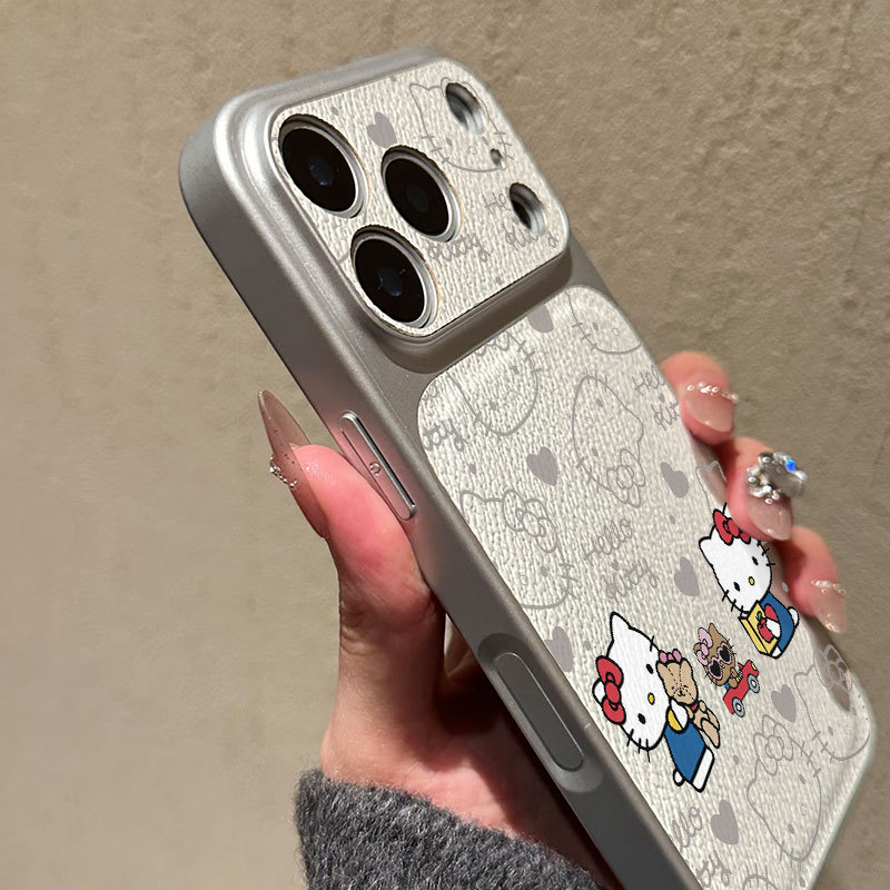 Ốp lưng iPhone Hello Cat Luck Bao da mềm cao cấp đựng máy ảnh - iP 7/8/X/XS/XR/11/12/13/14/15/16/17/Plus/Air/Pro/Max