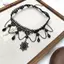 AqToCna Gothic Punk Ren Gợi Cảm Pha Lê Pendent Nelace Cho Nữ Thanh Thiếu Niên Bé Gái Đinh Tán Cổ Hoa Nelace Ro Trang Sức Quà Tặng Tiệc AqToCna
