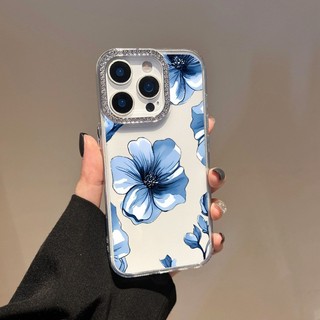 Ốp điện thoại trong suốt in hoa thẩm mỹ cho Motorola Moto Edge 50 60 Fusion 40 NEO Edge 60 Pro G75 G15 Power G05 E15 S50 Vỏ kim cương giả chống rơi