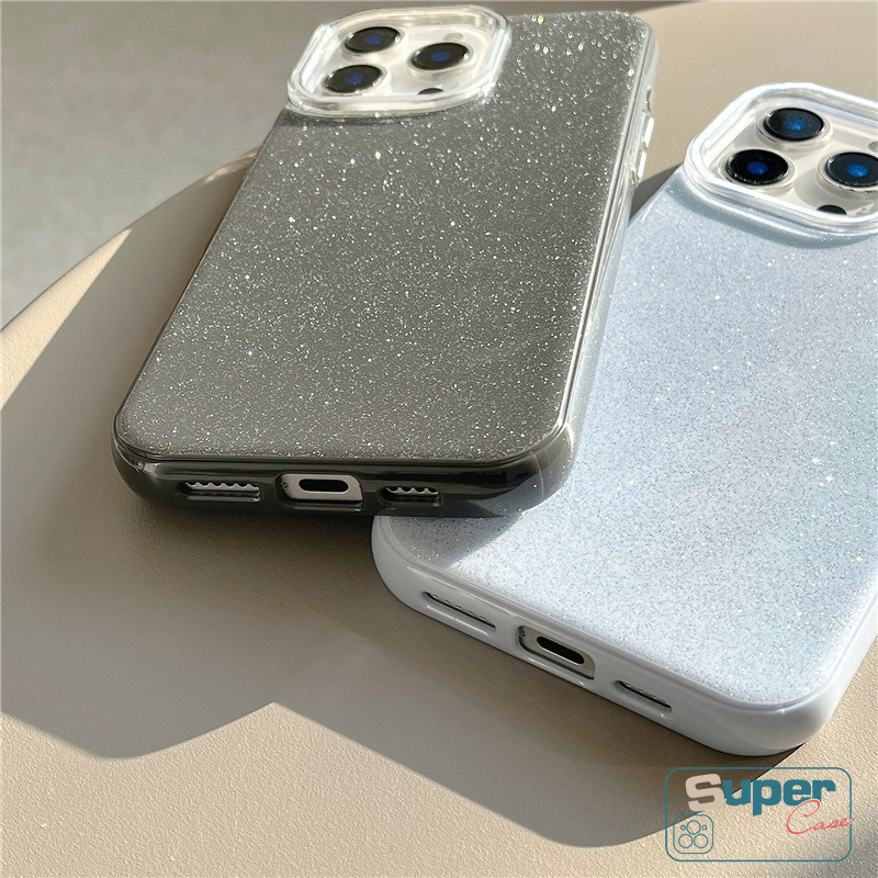 Ốp Lưng Tương Thích Cho IPhone 16 13 15 12 14 11 Pro Max Air 7 8 Plus XR X XS Max 14 15 16 Plus Hai Lớp Màu Lấp Lánh 2 Trong 1