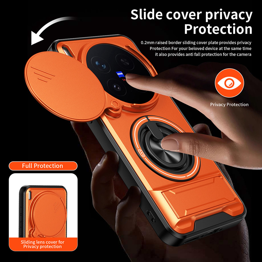 Ốp Điện Thoại Đa Năng Sang Trọng Thích Hợp Cho Vivo X300 Pro Ultra X200 FE 5G Dây 360°Giá đỡ vòng có vỏ máy ảnh Vỏ bảo vệ toàn diện chống sốc