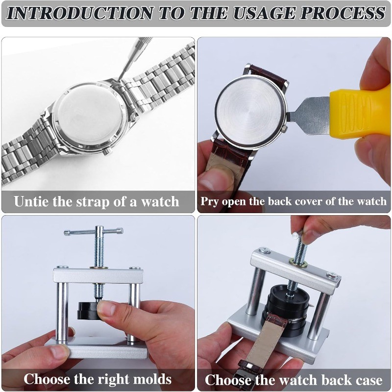 16 Chiếc Đồng Hồ Báo Chí Bộ Dụng Cụ Đồng Hồ Mặt Sau Cho CASE Đóng Dụng Cụ & Lắp Chết Đồng Hồ Sửa Chữa Dụng Cụ Chết Bộ Dụng Cụ Cho Đồng Hồ Chuyên Nghiệp