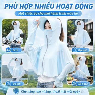 Quần áo, mũ, khẩu trang chống nắng tích hợp, thoáng mát và chống tia UV, rất thích hợp cho các hoạt động ngoài trời!