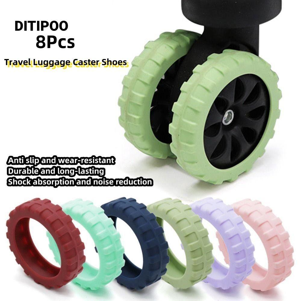 Ditipoo 8 Cái / bộ Vỏ Bảo Vệ Bánh Xe Vali, Bộ Phận Vali Trục Giảm Bánh Xe Mang Hành Lý Du Lịch Xe, Silicon Giảm Tiếng Ồn Bảo Vệ Bánh Xe Hành Lý