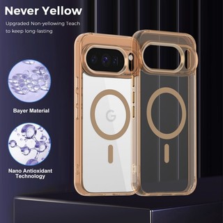 Ốp từ tính trong suốt màu mới cho Google Pixel 10 9 Pro XL Vỏ chống sốc trong suốt Vỏ sạc không dây