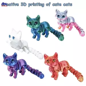 Đồ chơi mèo in 3D XOITOP, Bức tượng không lông thực tế có khớp di chuyển, Quà tặng năm mới vui nhộn cho trẻ em VN