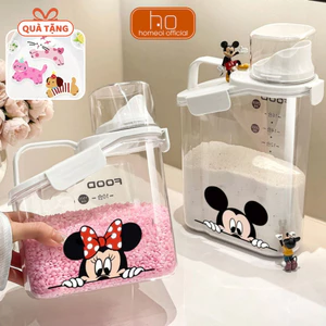 Hộp Đựng Bột Giặt HomeMate Trong Suốt Có Cốc Đong, Hộp Nhựa PET Đựng Nước Giặt & Ngũ Cốc Kín Hơi