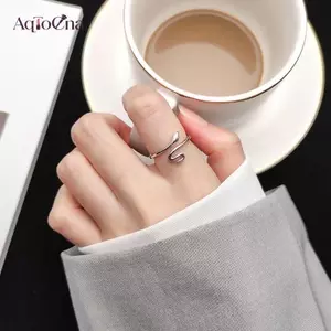 AqToCna Hip Hop Thiết Kế Cảm Giác Nhẫn Rắn Nhỏ Có Thể Điều Chỉnh Tinh Tế Và Đơn Giản Cao Cấp Phụ Kiện Nhẫn Dành Cho Nữ AqToCna