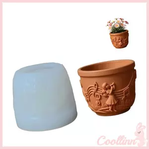 COO Đa Năng Khuôn Silicon Âm Nhạc Hình Cô Gái Kết Cấu Silicon Cho Xi Măng Sáng Tạo Trang Trí Planter Thủ Công Hộp Đựng