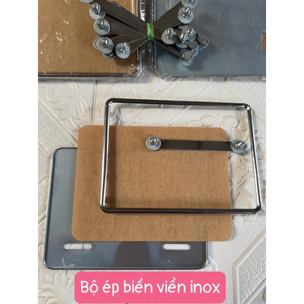 Bộ Khung biển số xe máy, xe điện - Bộ khung ép biển số xe máy viền titan, inox, viền hộp..