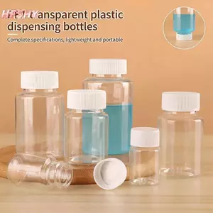 HFSHY 15ml 30ml 50ml 100ml 250ml 500ml Chai nhựa trong suốt có thể đổ lại Mũ trắng chống rò rỉ cho lọ đựng mỹ phẩm VN