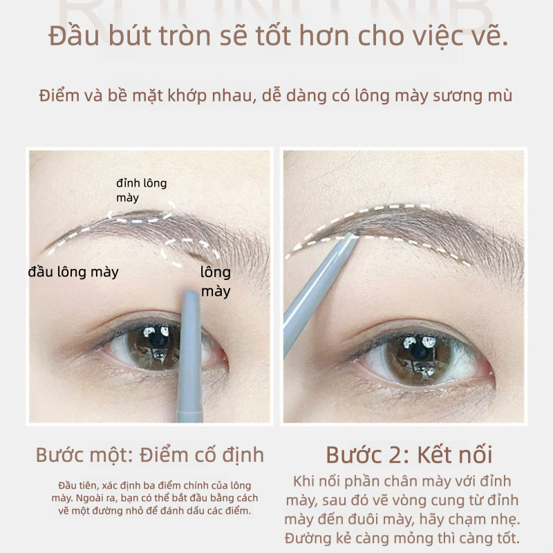 Bút chì kẻ mày hai đầu siêu mịn chống thấm nước chống mồ hôi không nhòe Dễ dàng tô màu Thân thiện với người mới bắt đầu