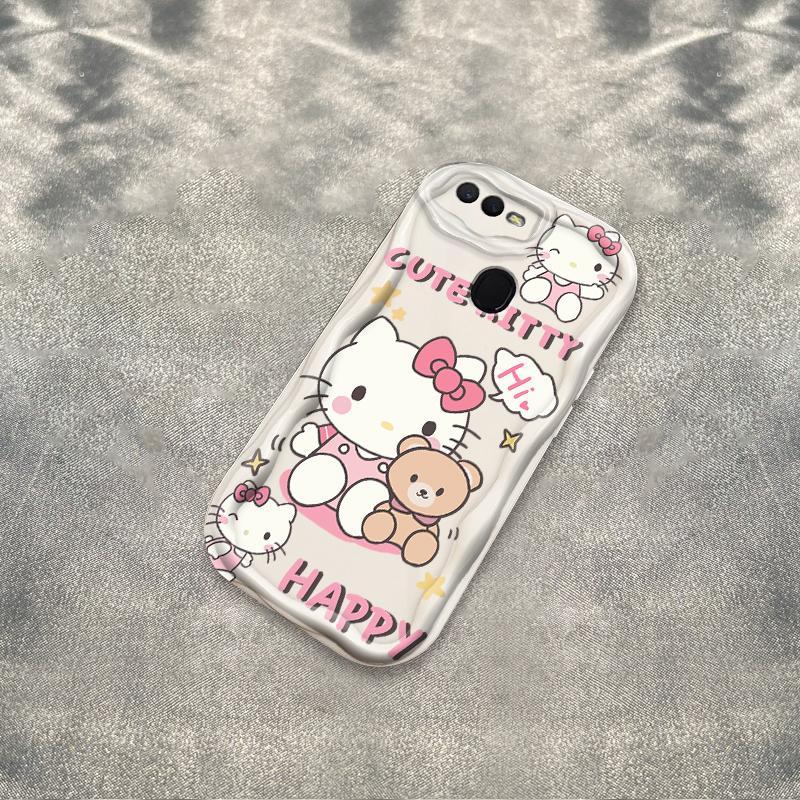 Thích hợp cho OPPO A5S A7 A12 F9 F9 Pro Phụ kiện 3D TPU mềm Kitty Rilakkuma Vỏ điện thoại chống sốc