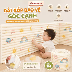 Dải Xốp Bảo Vệ Góc Cạnh HomeMate 2M – Dán Chống Va Đập Cho Bé, Xốp Bọc Cạnh Bàn Không Hại Tường