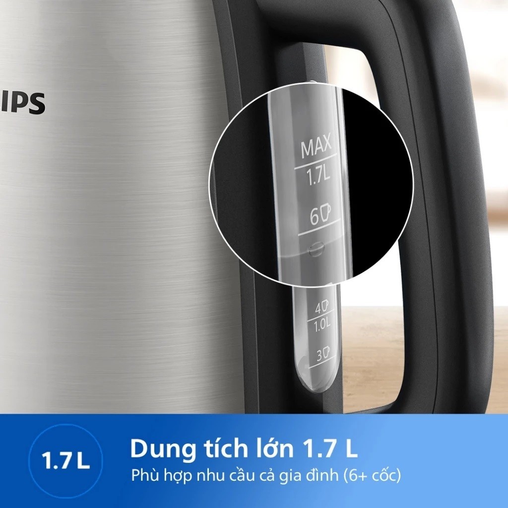 Ấm Đun Siêu Tốc Philips HD9350/90, Công Suất 2200w - 1.7L, Hàng Chính Hãng