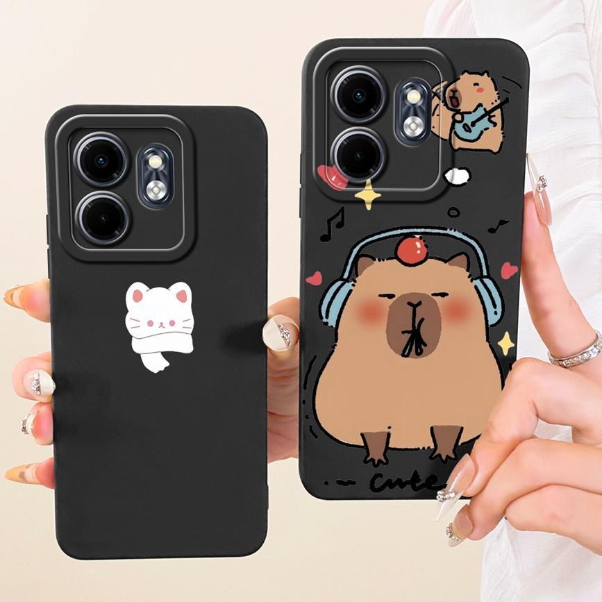 Dành Cho Infinix Hot 50i X6531 Smart 9 9HD Ốp Điện Thoại Mèo Dễ Thương Mát Hoạt Hình Tranh Trường Hợp Chống Sốc Silicon Lỏng Vỏ Mềm