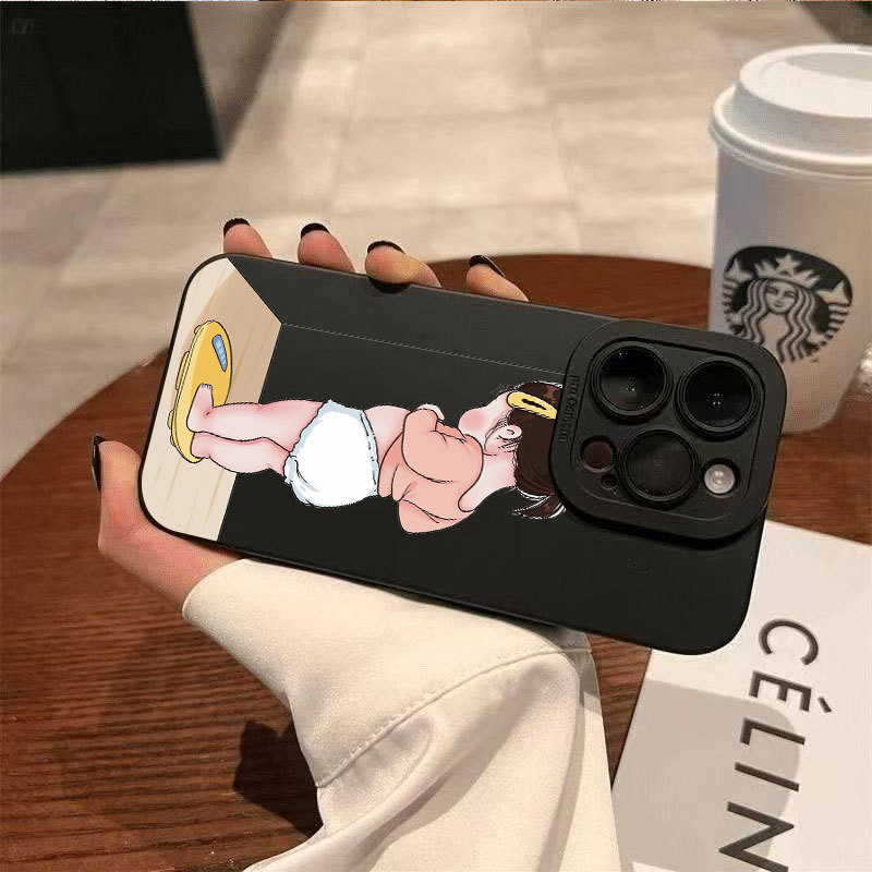 Ốp lưng iPhone hình cô bé bằng silicone mềm - iP 7/8/X/XS/XR/11/12/13/14/15/16/17/Plus/Air/Pro/Max
