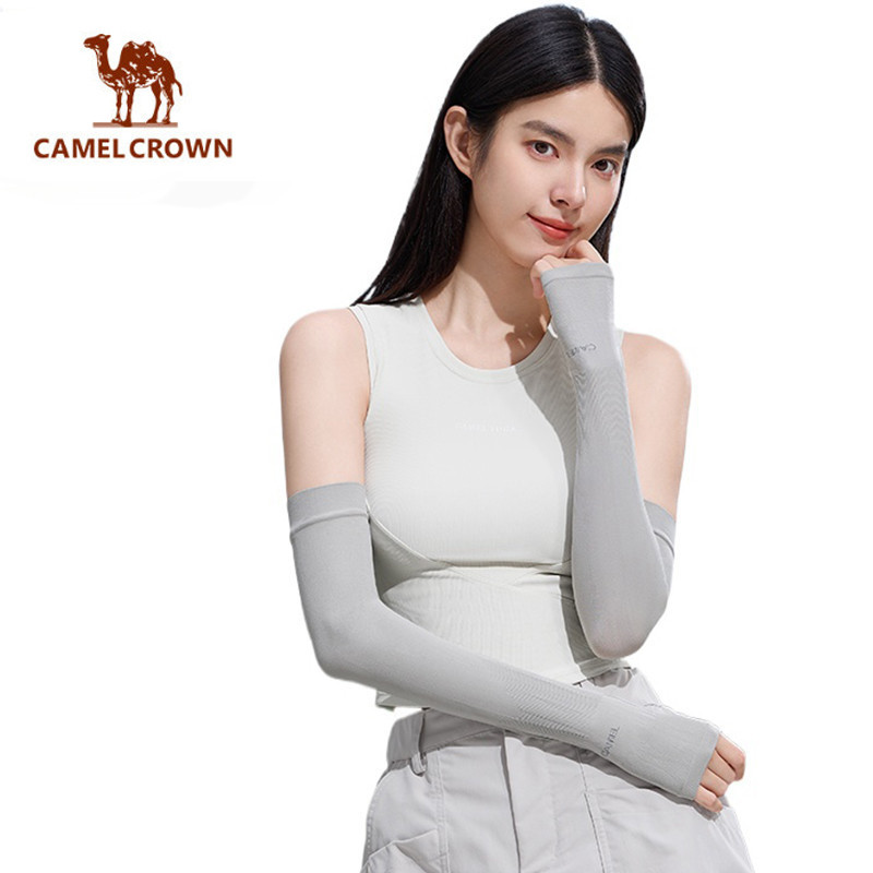 CAMEL CROWN Băng Tay Chống Nắng Cho Nam Nữ Mỏng Chống Tia Cực Tím Đi Xe Đạp Băng Lụa Tay Áo