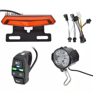 < WHPHous-t > Bộ đèn pha phía trước xe đạp điện 24-48V Công tắc đèn pha còi Ebike Bật đèn đuôi chức năng Phụ kiện xe đạp điện Đẹp
