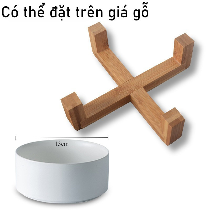 Bát ăn Cho Chó Mèo, Bát ăn Gốm Sứ Vân đá Cẩm Thạch Tráng Men Cao Cấp, Chống Trơn Trượt Lật,Dành Cho Mèo Và Chó