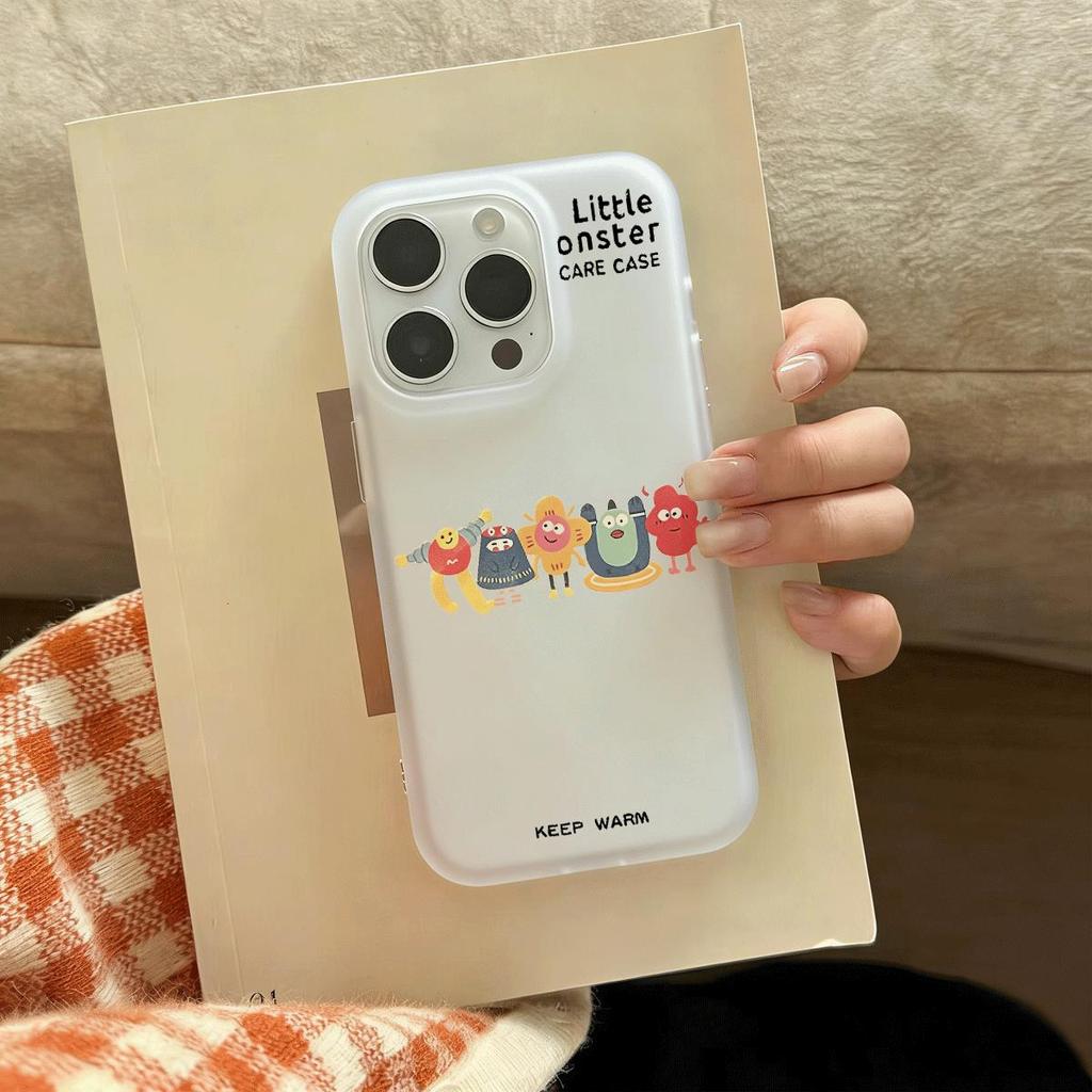 Một hàng manh vật Đối với trường hợp iPhone 14Pro Da đơn giản và tươi mới