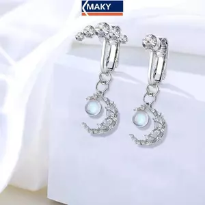 Trang sức giả nhẫn rốn nữ với phụ kiện dangling hình bướm, trái tim và mặt trăng - không xuyên da