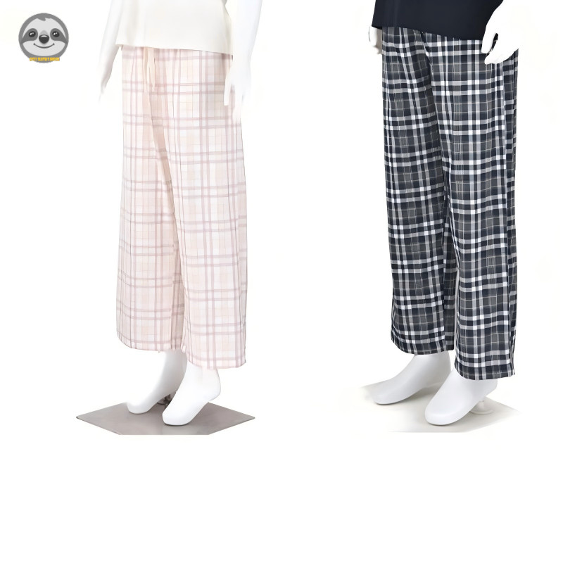 Quần Pyjama cotton hai lớp phong cách Muji Nhật Bản, mặc ngoài cho nam nữ