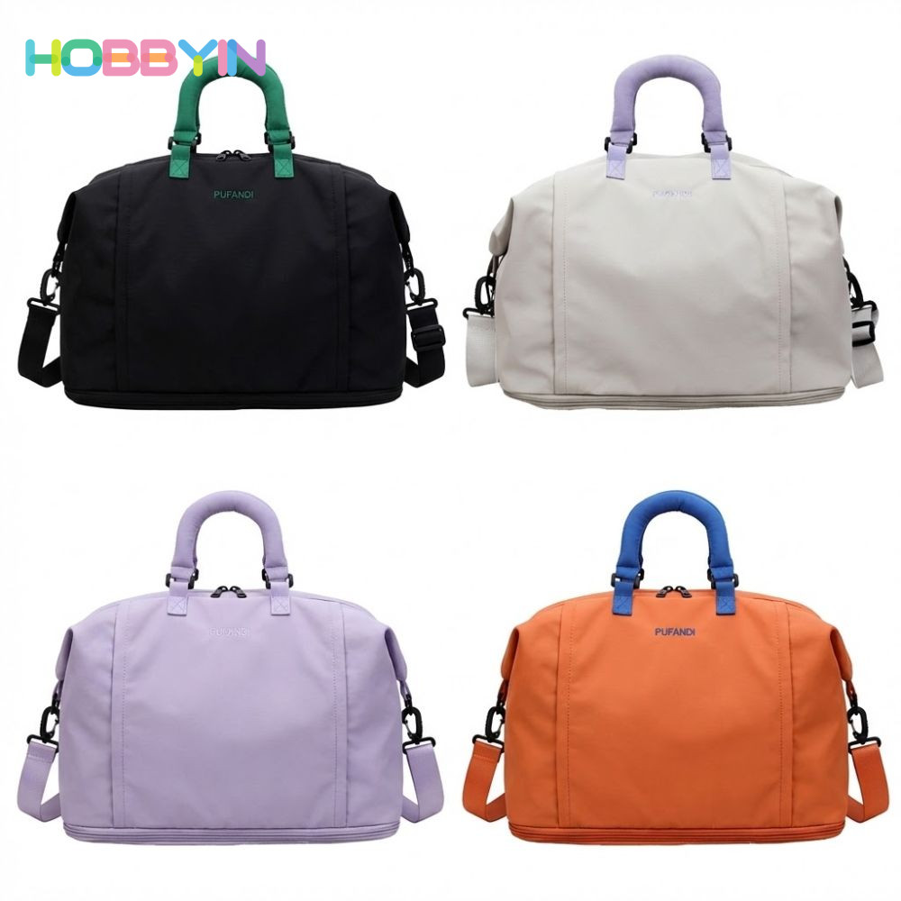 HOBBYIN Túi tập thể dục HOBBYIN, Túi hành lý du lịch dung tích lớn chống thấm nước, Túi thể thao chống mài mòn tách khô và ướt dành cho nam giới