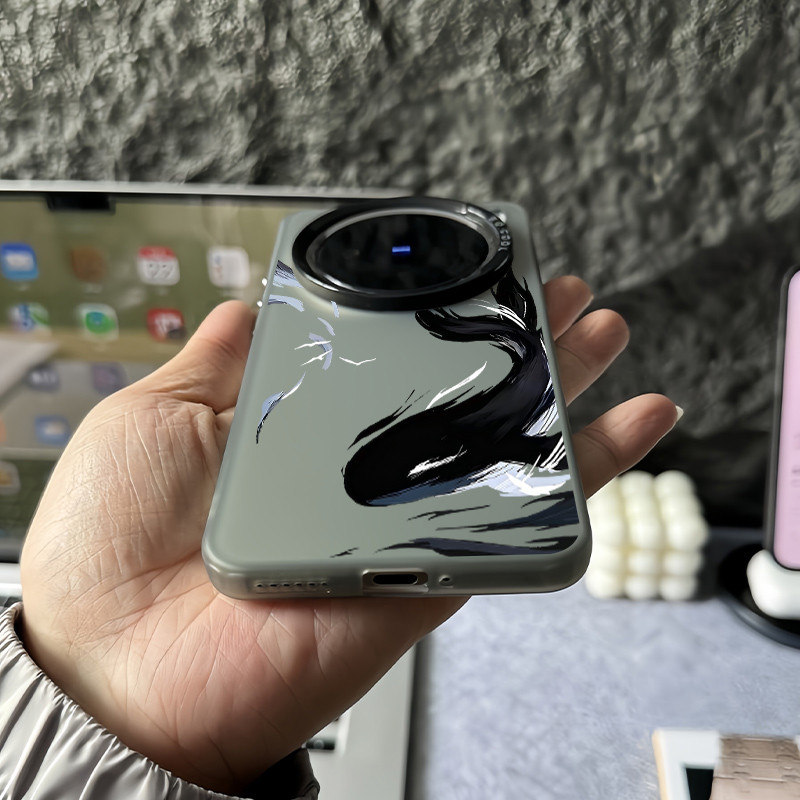 Dành Cho Vivo X300 Ultra X300 Pro X200 Ultra X200 Pro X100S Pro V60 V50 V40 “Mực Cá Voi ” Ốp Điện Thoại Vivo X200S X100s X100 Pro X90 X80 X70 Vỏ Vivo Chống Sốc