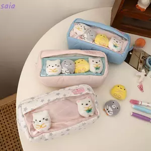Túi đựng bút cầm tay SAIA, Đa chức năng với bút chì búp bê sang trọng, Túi đựng bút họa tiết ngôi sao dung tích lớn sáng tạo dành cho học sinh