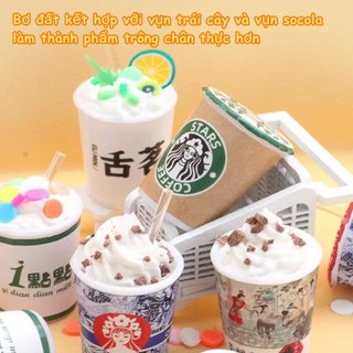Bộ đồ chơi cốc trà sữa Mini DIY Handmade An toàn Chất liệu không độc hại Vai trò sáng tạo Chơi cho trẻ em 7-14