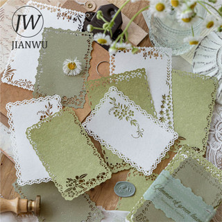 JIANWU Dệt Giấc Mơ Từ Thế Giới Series Vintage Ren Rỗng Phong Cảnh Cắt Băng Chất Liệu Giấy Sáng Tạo Rác Tạp Chí Văn Phòng Phẩm