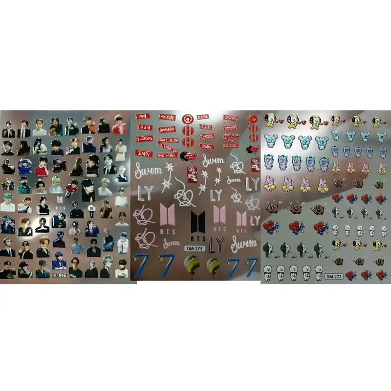Bán Sản Phẩm Mới BTS Làm Móng Tay Miếng Dán Tất Cả Hỗ Trợ Móng Tay Sổ Tay Kép Miếng Dán Hàn Quốc kpop Hàng Hóa Chất Lượng Cao