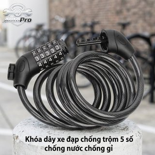 Khóa Xe Đạp 5 Chữ Số Kết Hợp Chống Trộm Cắt Chịu Thời Tiết Cho Xe Đạp Cửa Xe Tay Ga