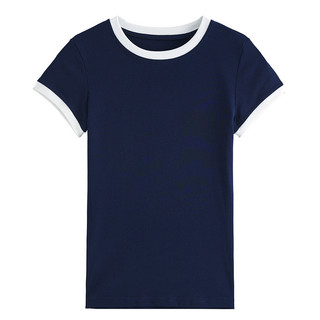 tông màu túi cạnh ngắn tay áo T-shirt cho phụ nữ mùa hè mới mỏng hàng đầu vòng cổ nhiều màu sắc