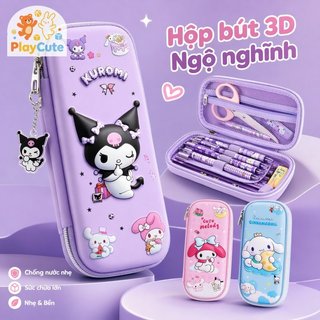 Hộp đựng bút chì 3D dễ thương PU chống nước chống bụi nhiều túi Trường học lưu trữ văn phòng Túi bút chì